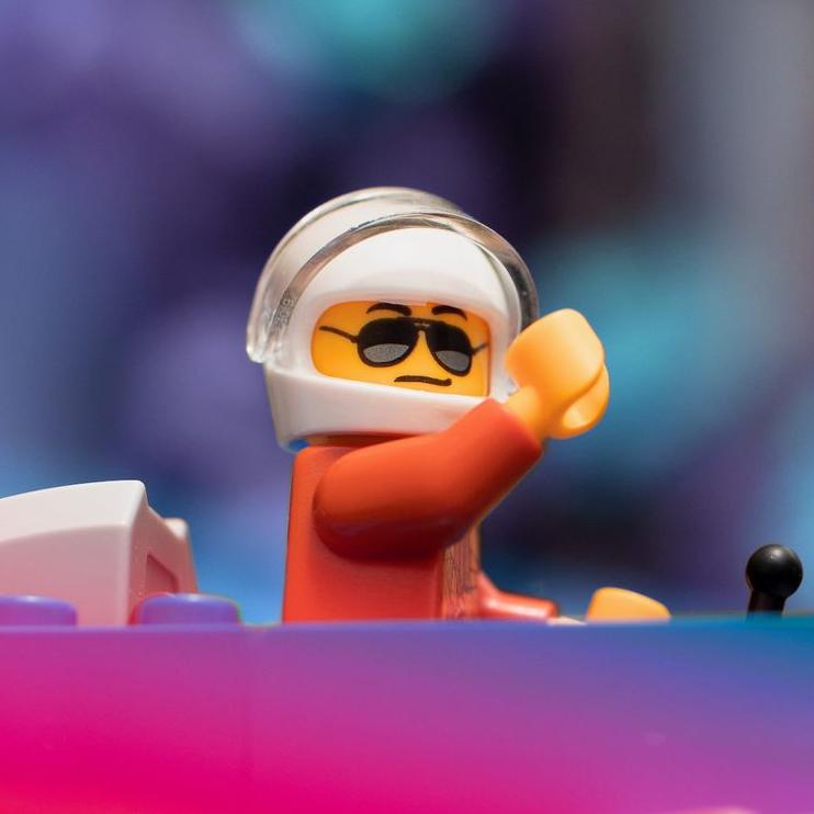 lego mini figure in shallow focus lens